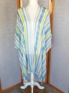 Roberta Roller Rabbit Lightweight Open-front Kimono-style Beach Cover-up OS